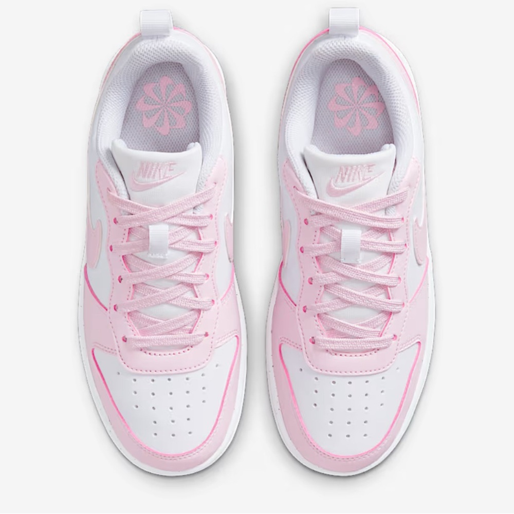NEW Nike kids court borough low redraft sneakers shoes. Sz 5 Y/6.5 W pink white. - Picture 10 of 16